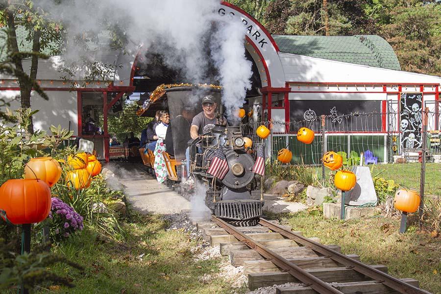 Halloween train ride at Eden Springs. 
