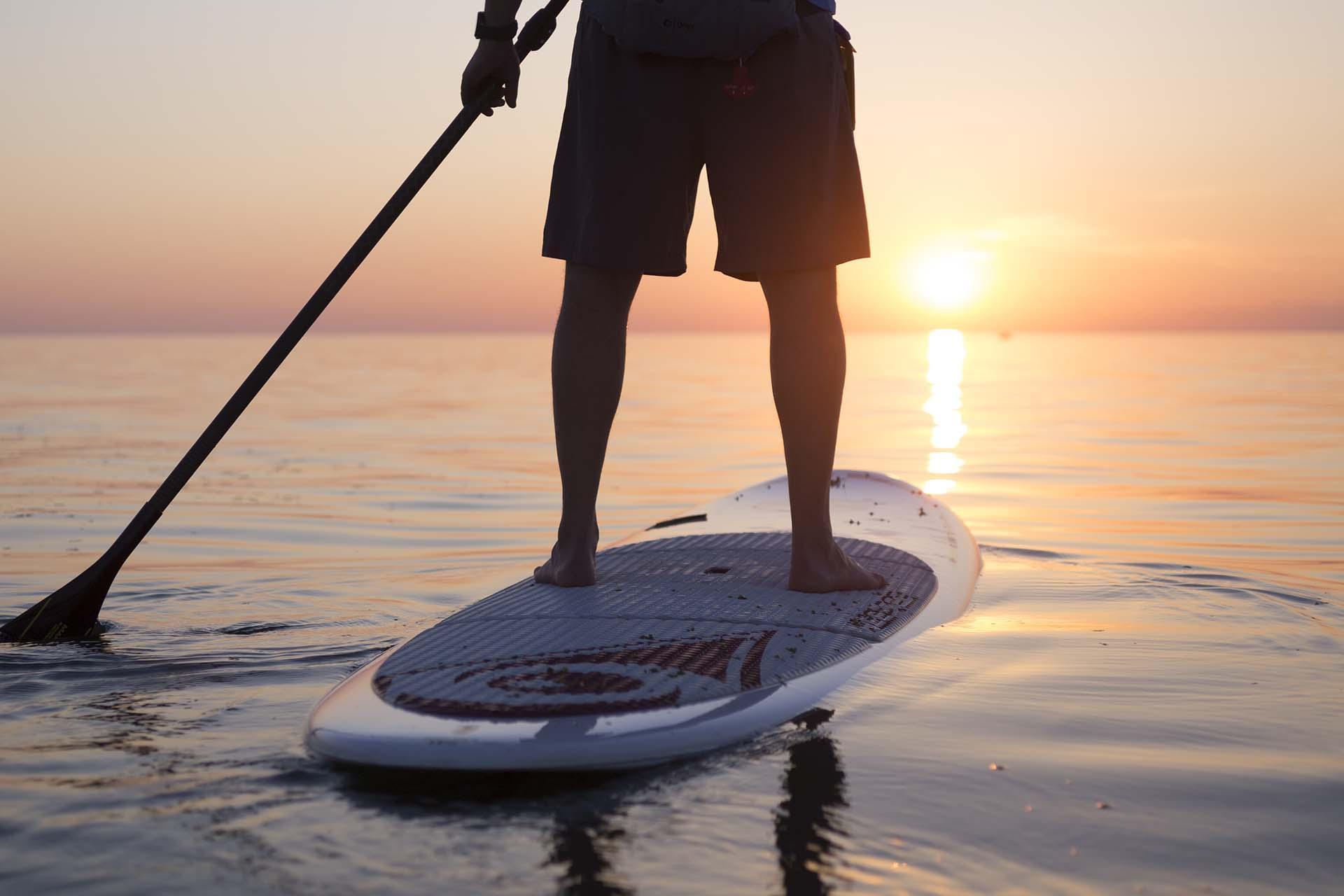 Stand up paddle boarding on Lake Michigan.