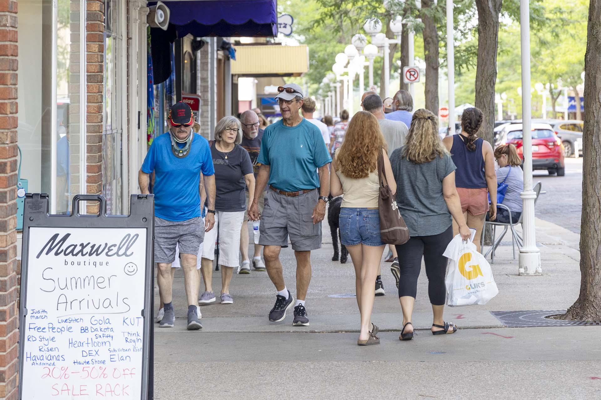 Shopping in downtown Saint Joseph.