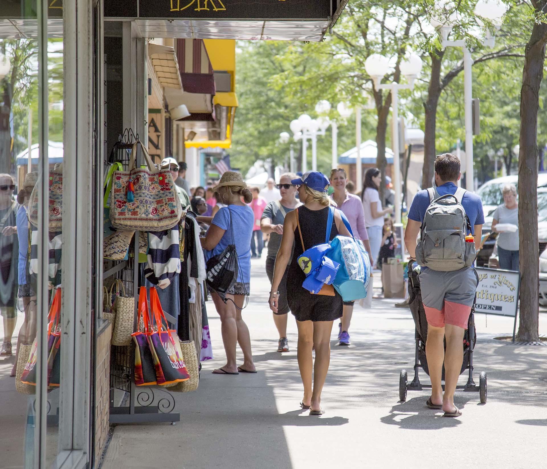 Shopping in downtown Saint Joseph.