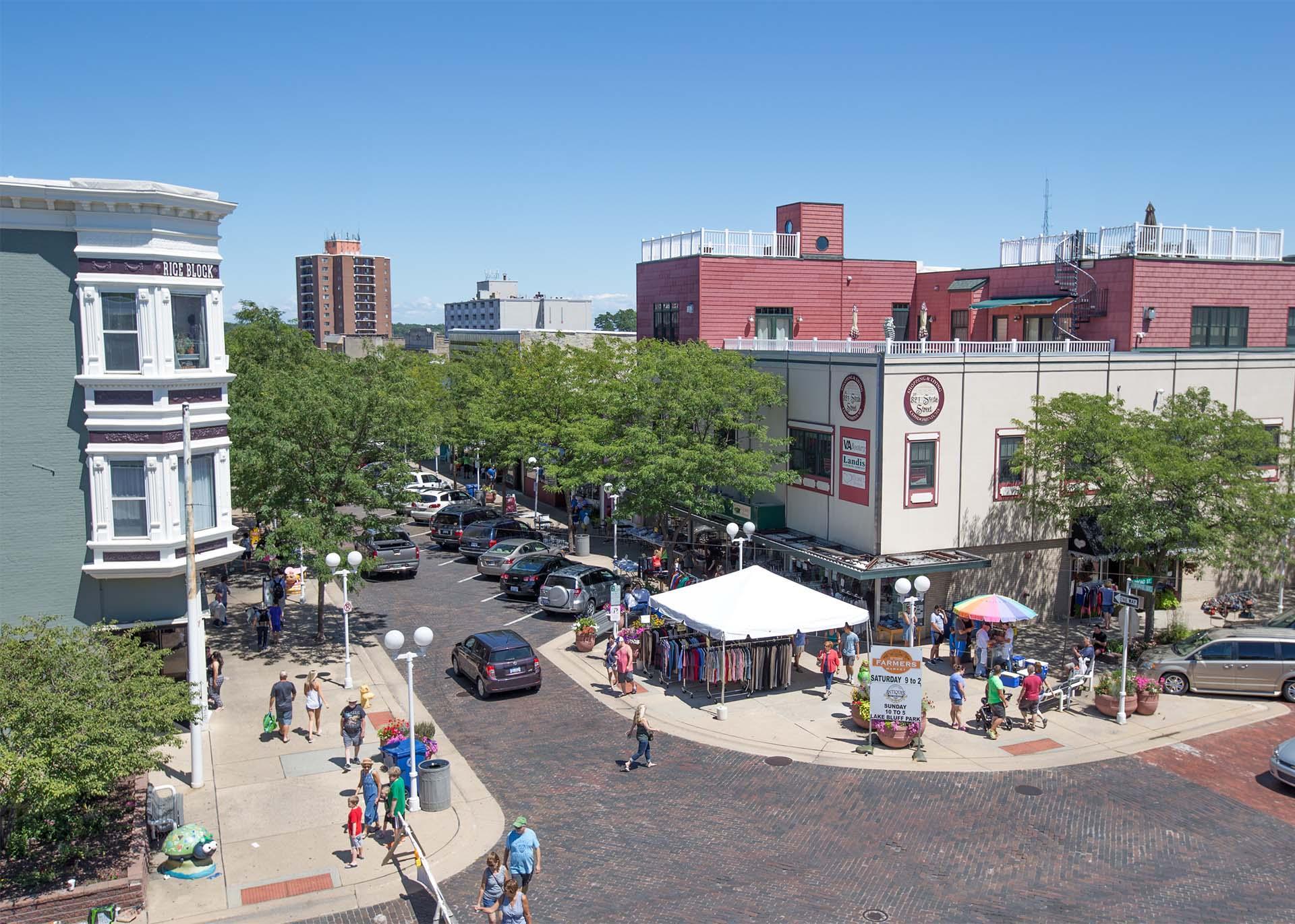 Downtown Saint Joseph in the summer.