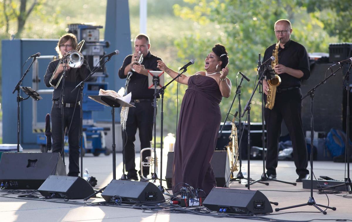 A concert at the Pavilion at Silver Beach.