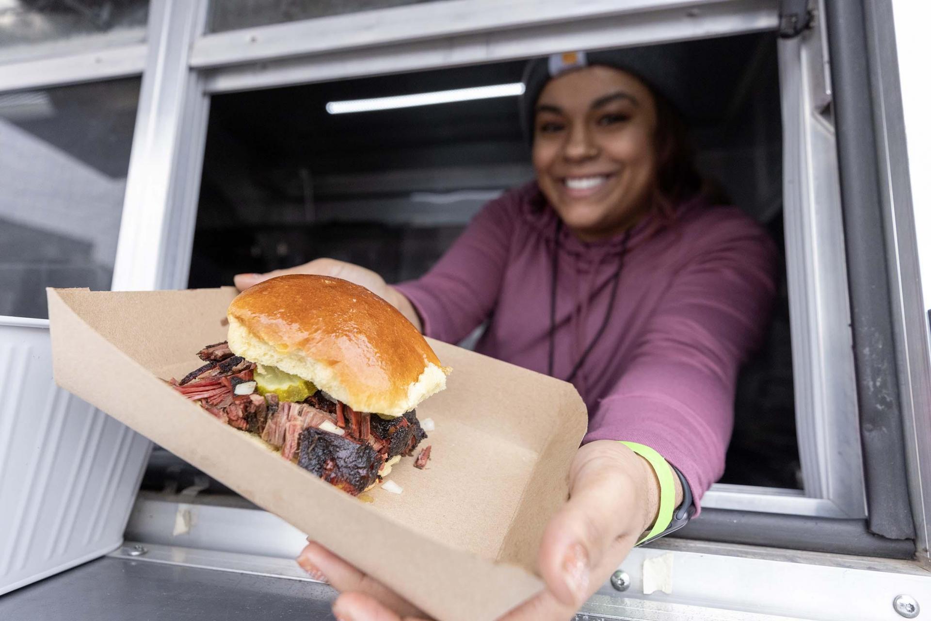 Food Truck serving BBQ