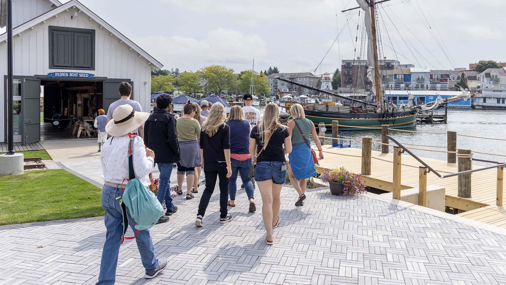 A group of people at the Michigan Maritime Museum