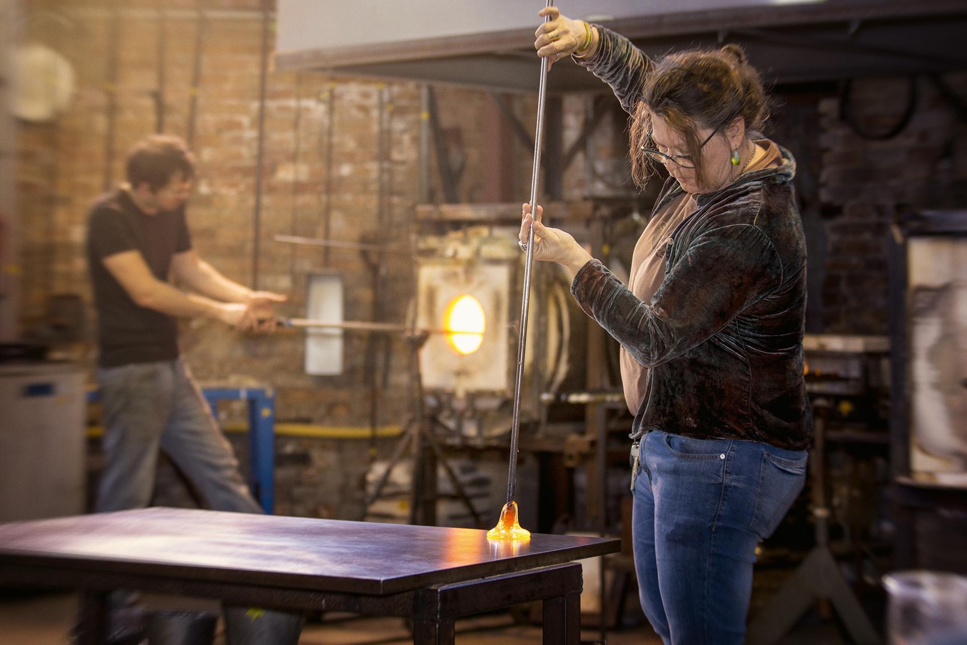 Artists working at Water Street Glassworks