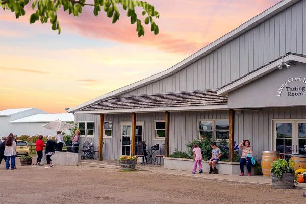Lemon Creek Winery at sunset.