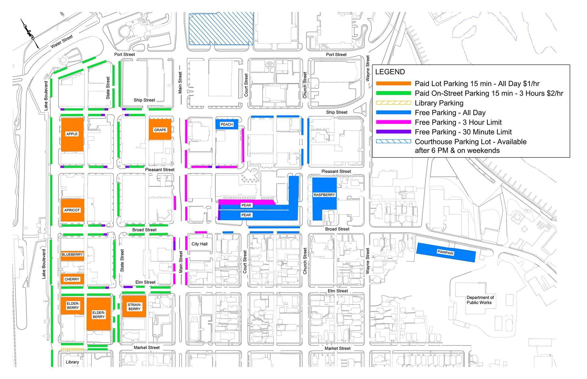 Downtown St. Joseph Parking Map.