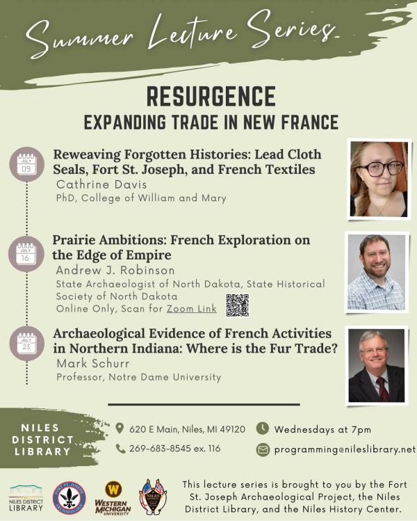 Flyer for the 2025 Fort St. Joseph Archaeology Summer Lecture Series