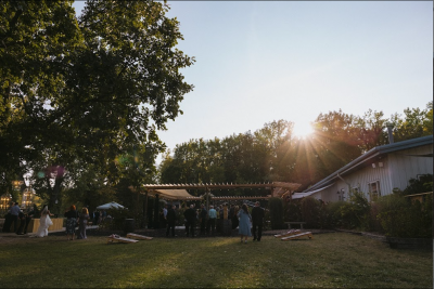 Golden hour post ceremony by the river