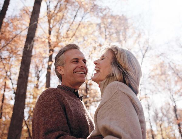 A couple enjoying a Fall day.