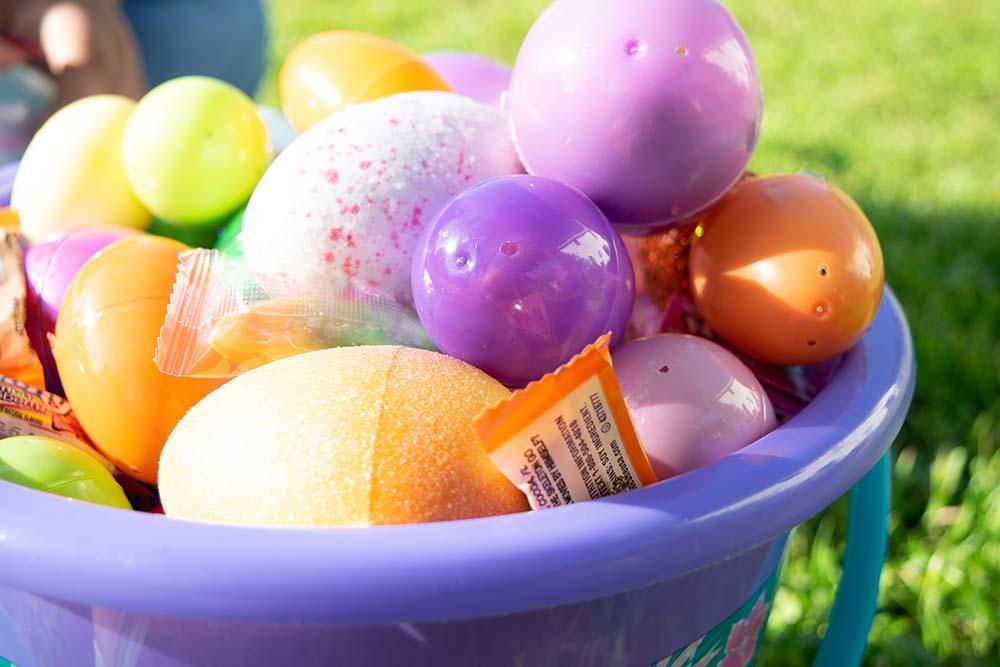 Easter basket full of eggs