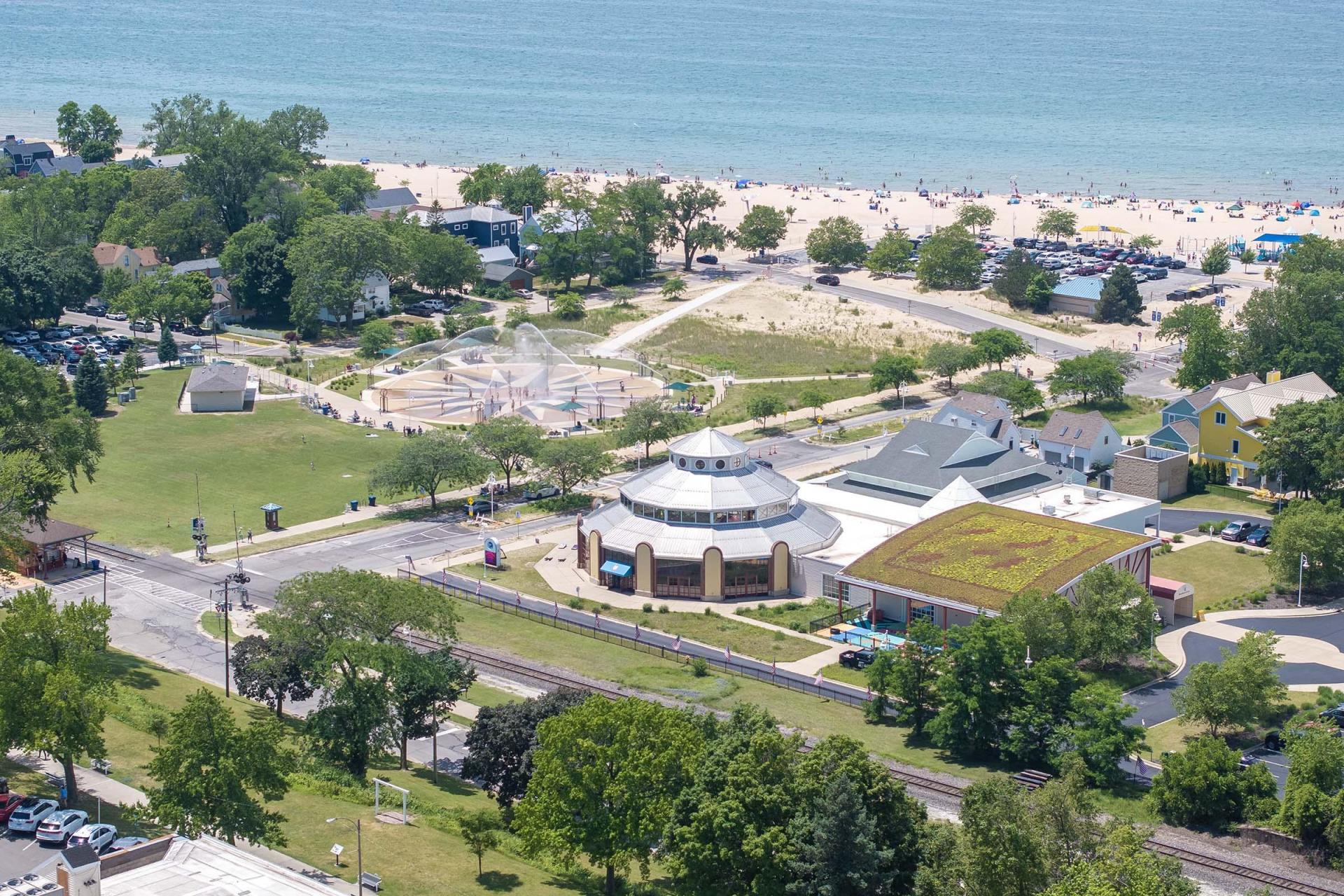 Ariel view of St Joseph in the summer.