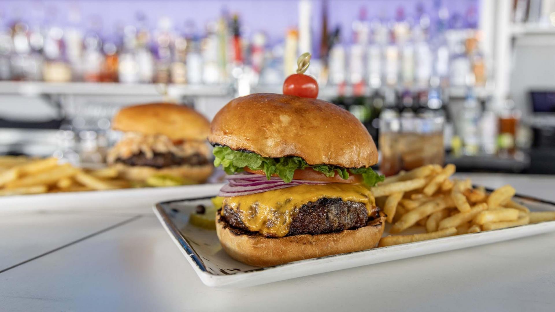 A burger at RyeBelles Restaurant & Bar in St. Joseph, MI.