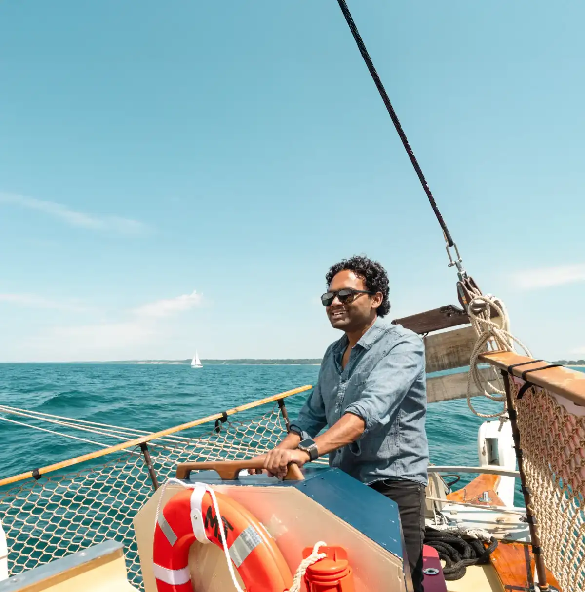 Eric on a boat - be safe buddy