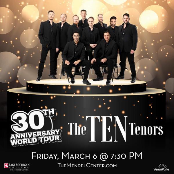 Photo of The Ten Tenors on a gold and black background