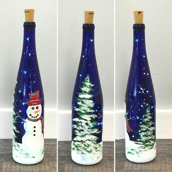 Snowman Bottle with lights