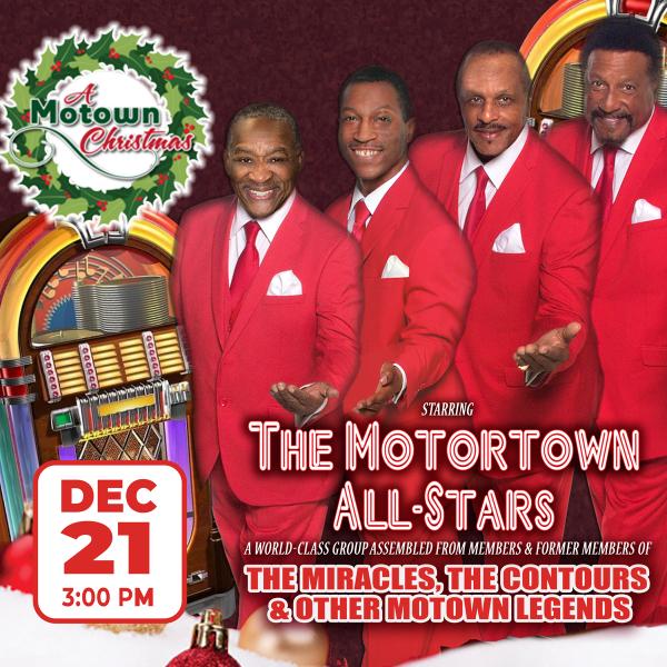 Members of The Motortown All-Stars pictured with show title
