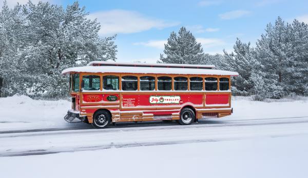 Jolly Trolley in the snow.