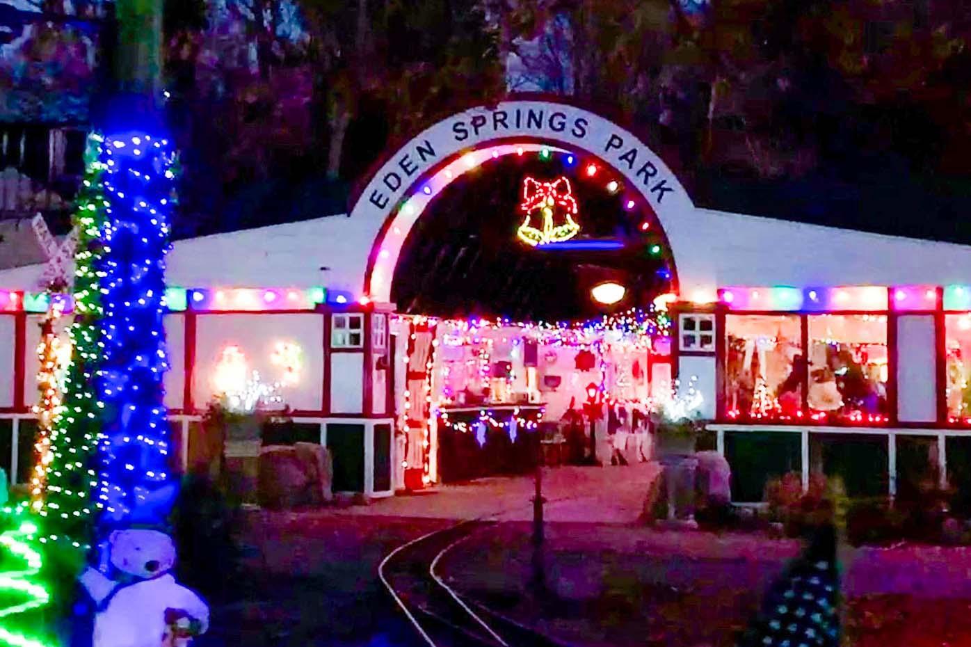 Holiday lights at Eden Springs.
