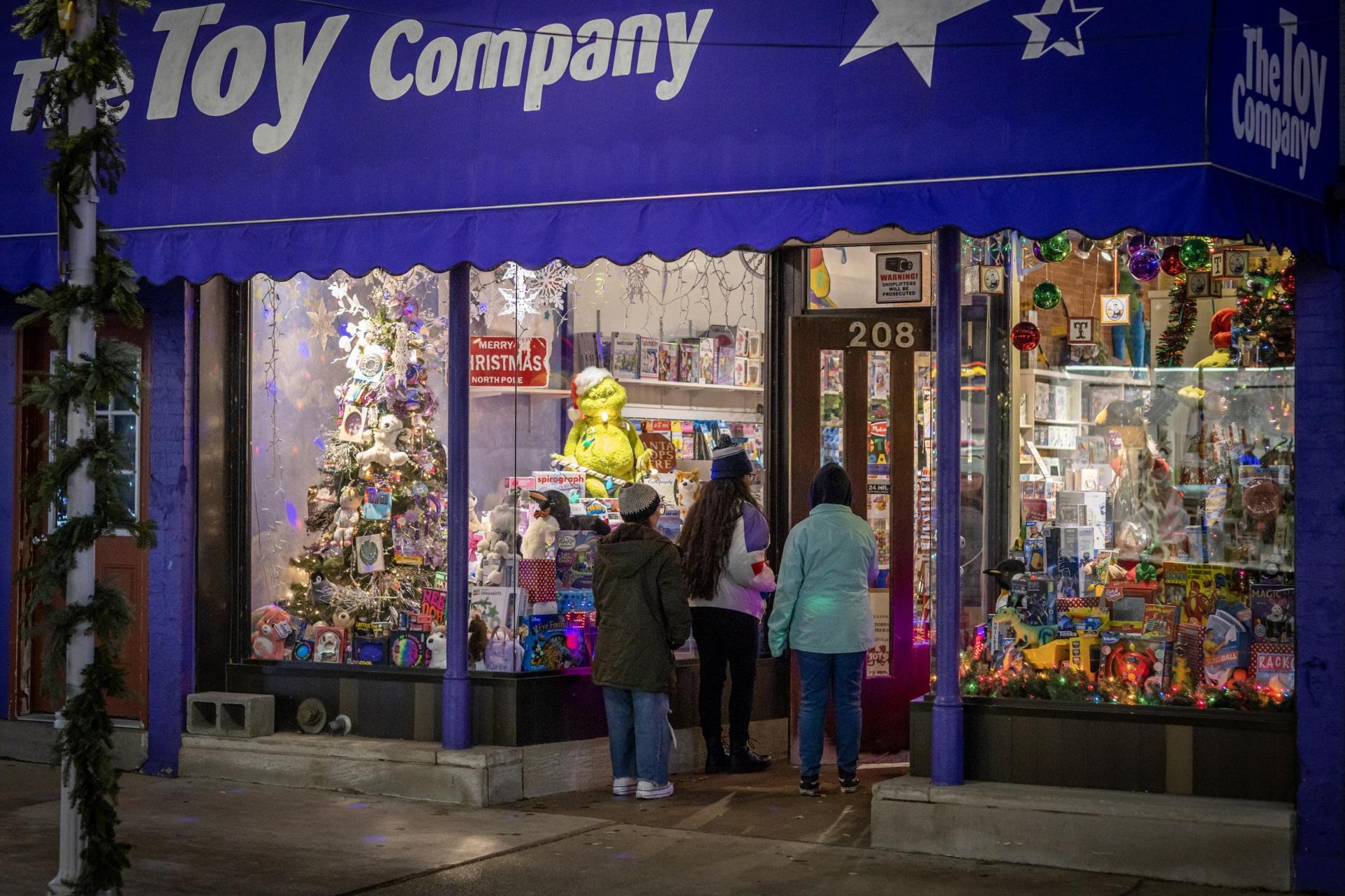 A family outside of the Toy Company