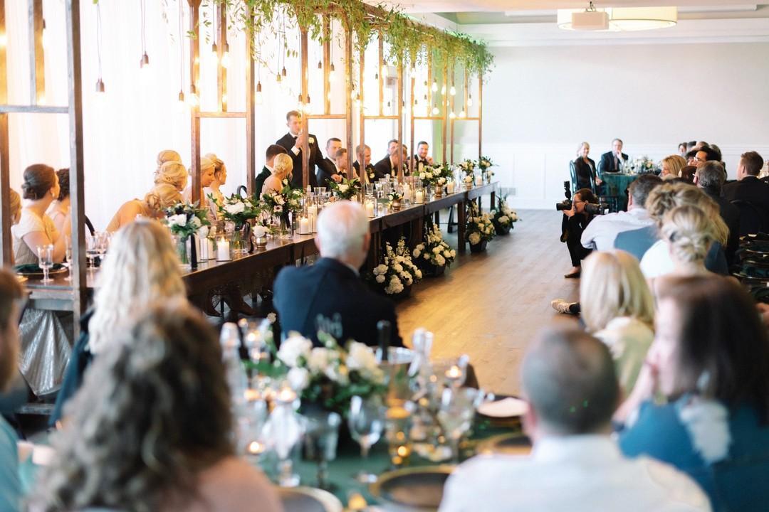 Guests celebrate a wedding at the Inn at Harbor Shores.