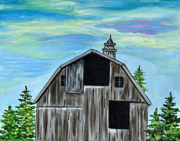 Barn Acrylic Painting 