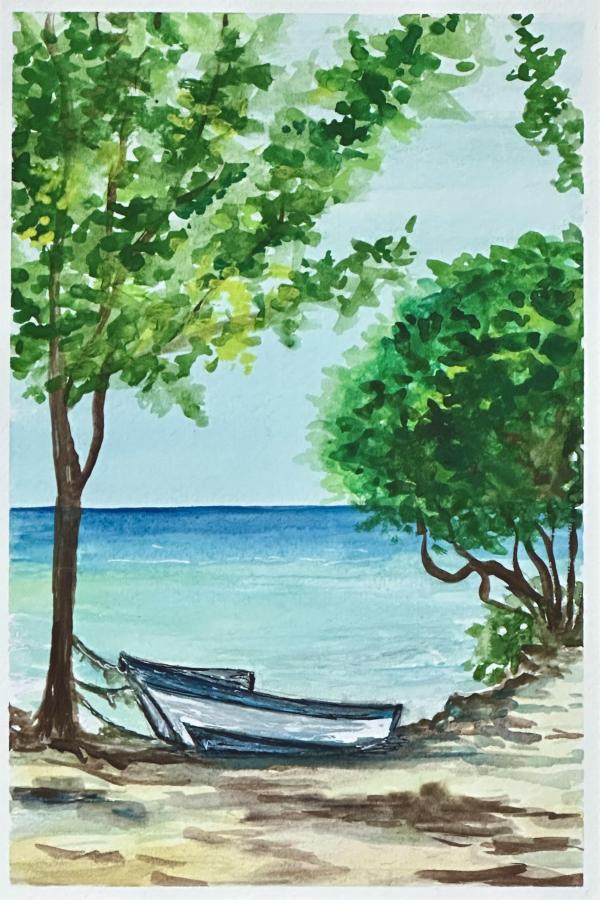 Join us for a watercolor class with a tropical theme