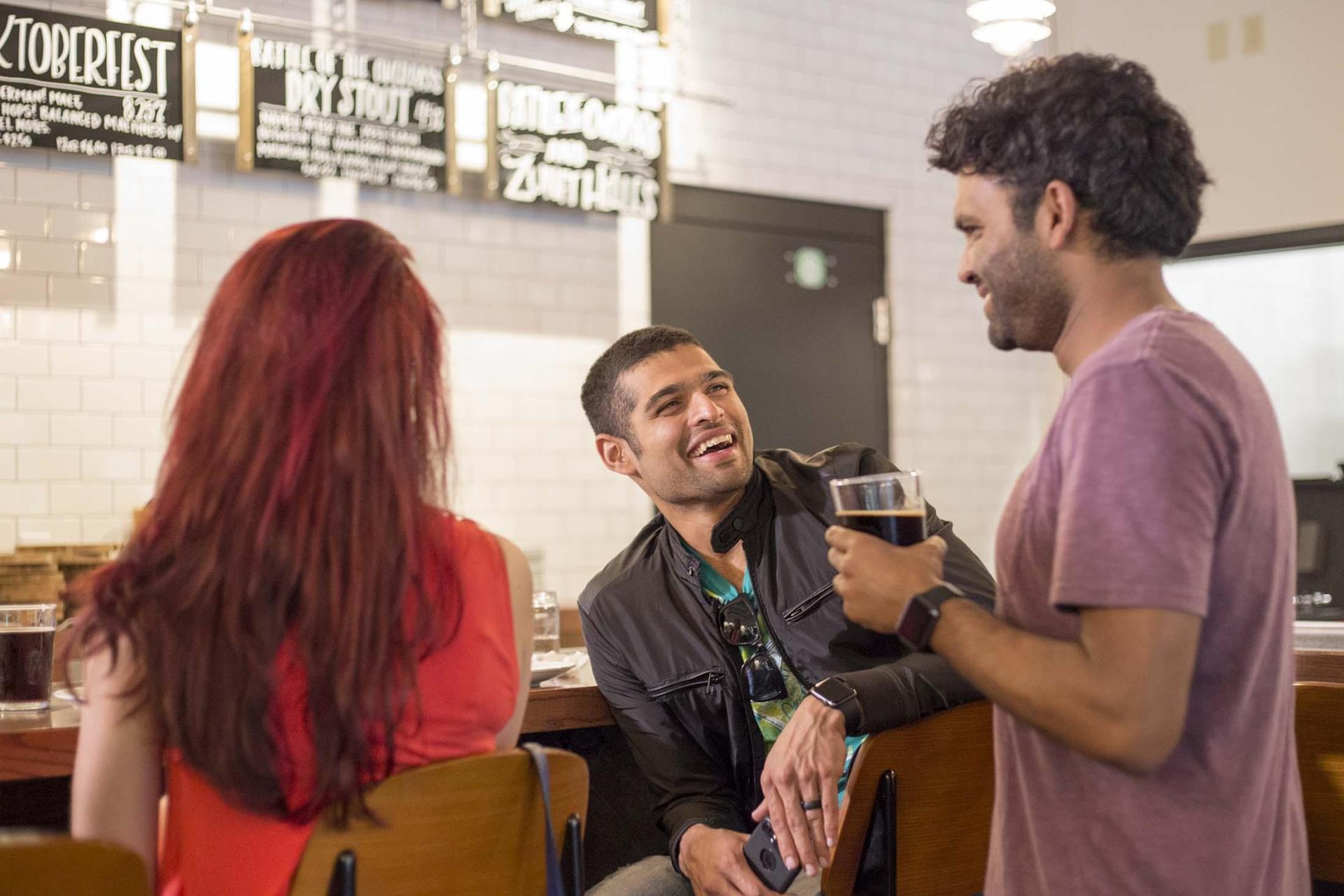 People enjoying drinks at Haymarket.