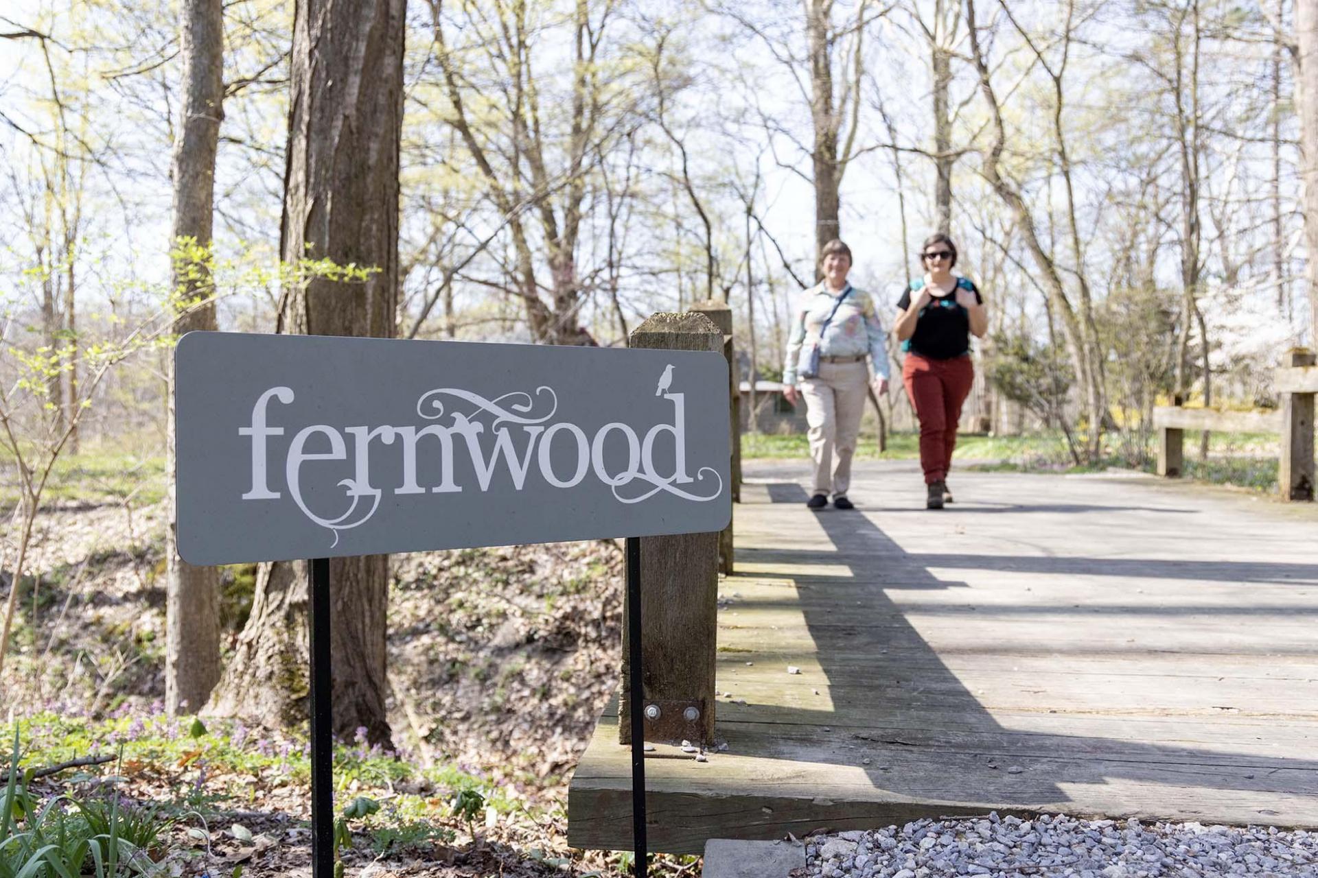 Walking a trail at Fernwood.