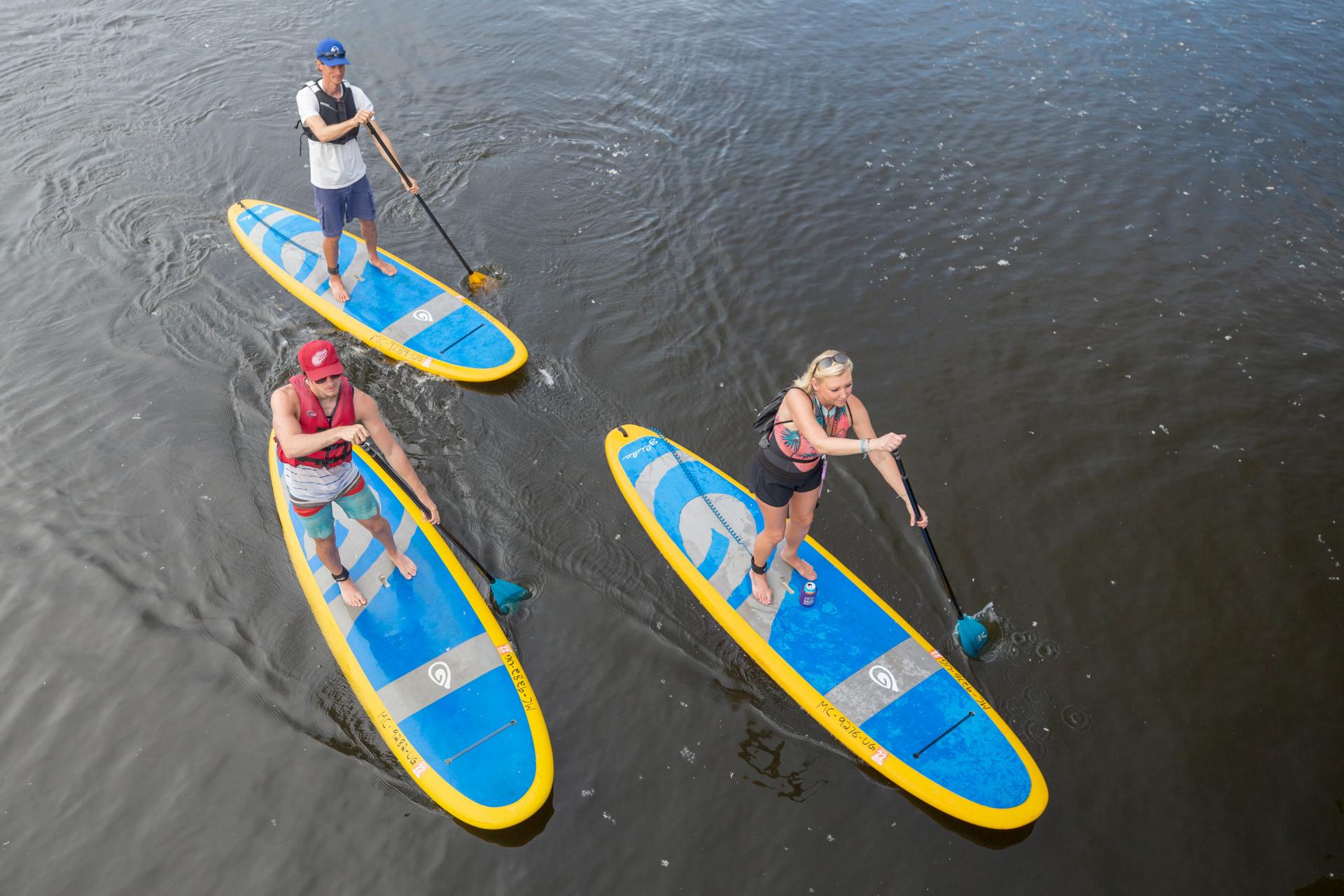 Stand up paddle boarding on the Paw Paw River.