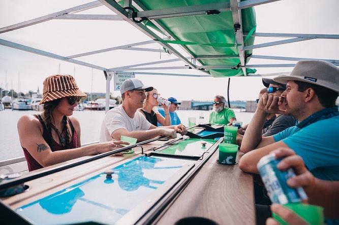 A group enjoying the  Southwest Michigan Cycleboat