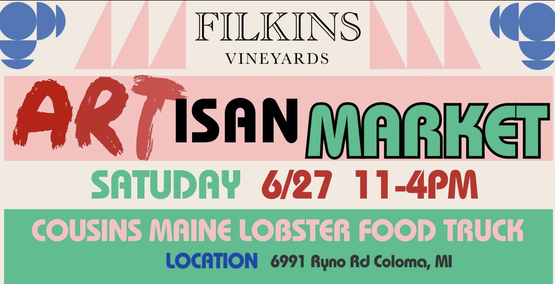 Artisan Market and Cousins Lobster Food Truck at Filkins Vineyards