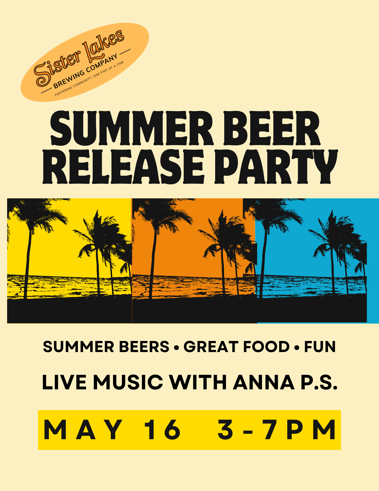 SISTER LAKES BREWING - SUMMER BEER RELEASE PARTY