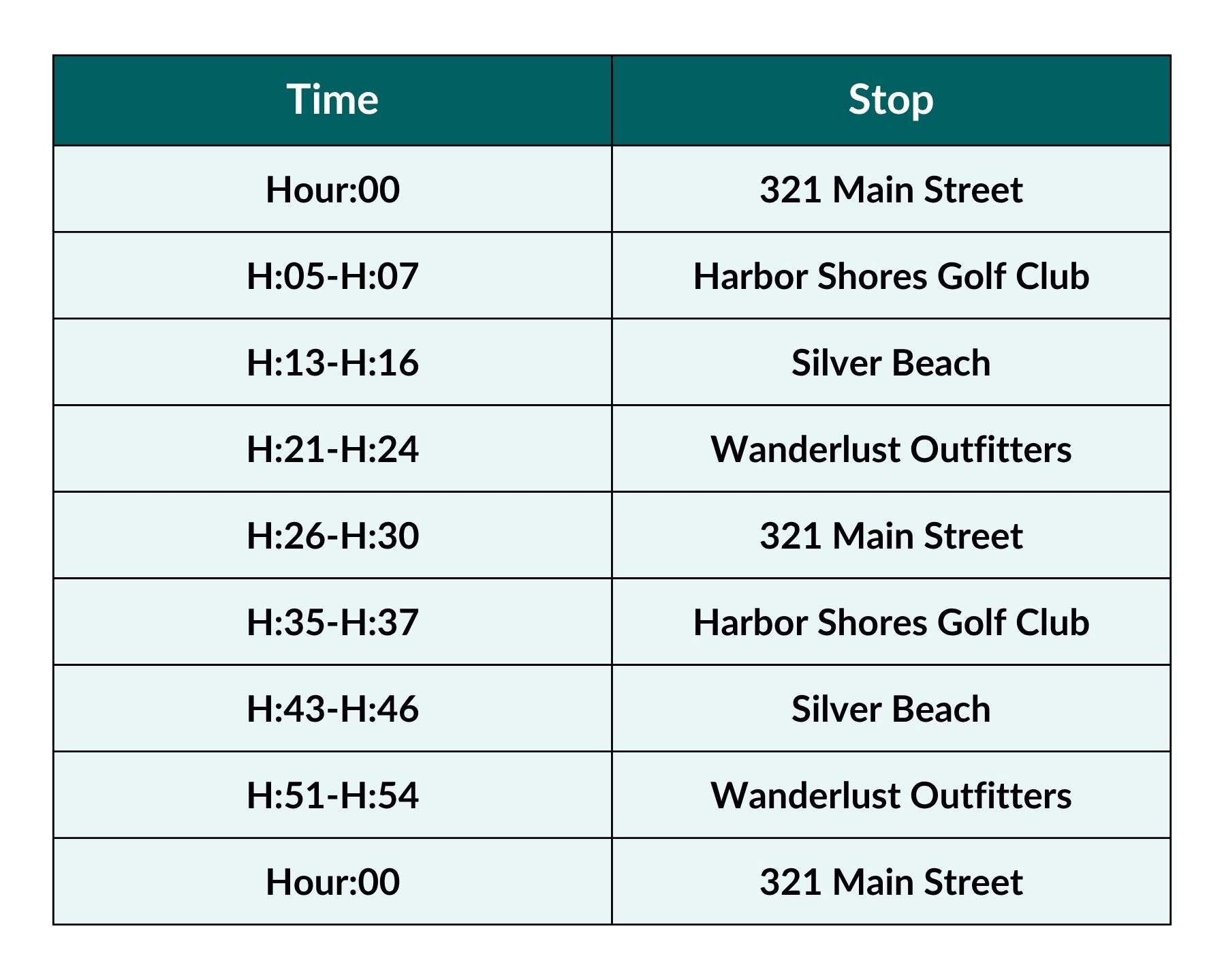 Trolley Schedule