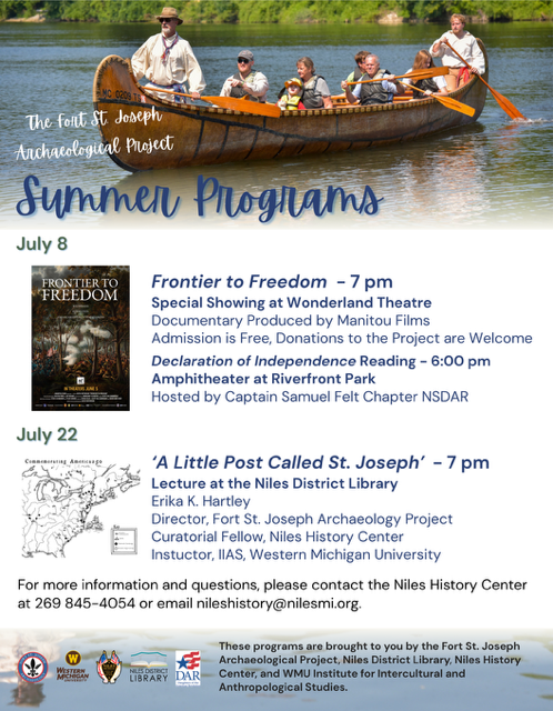 Fort St. Joseph Archaeological Project Summer Programs