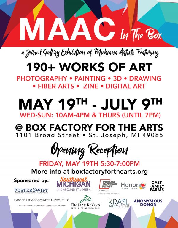 poster showing details about the maac show