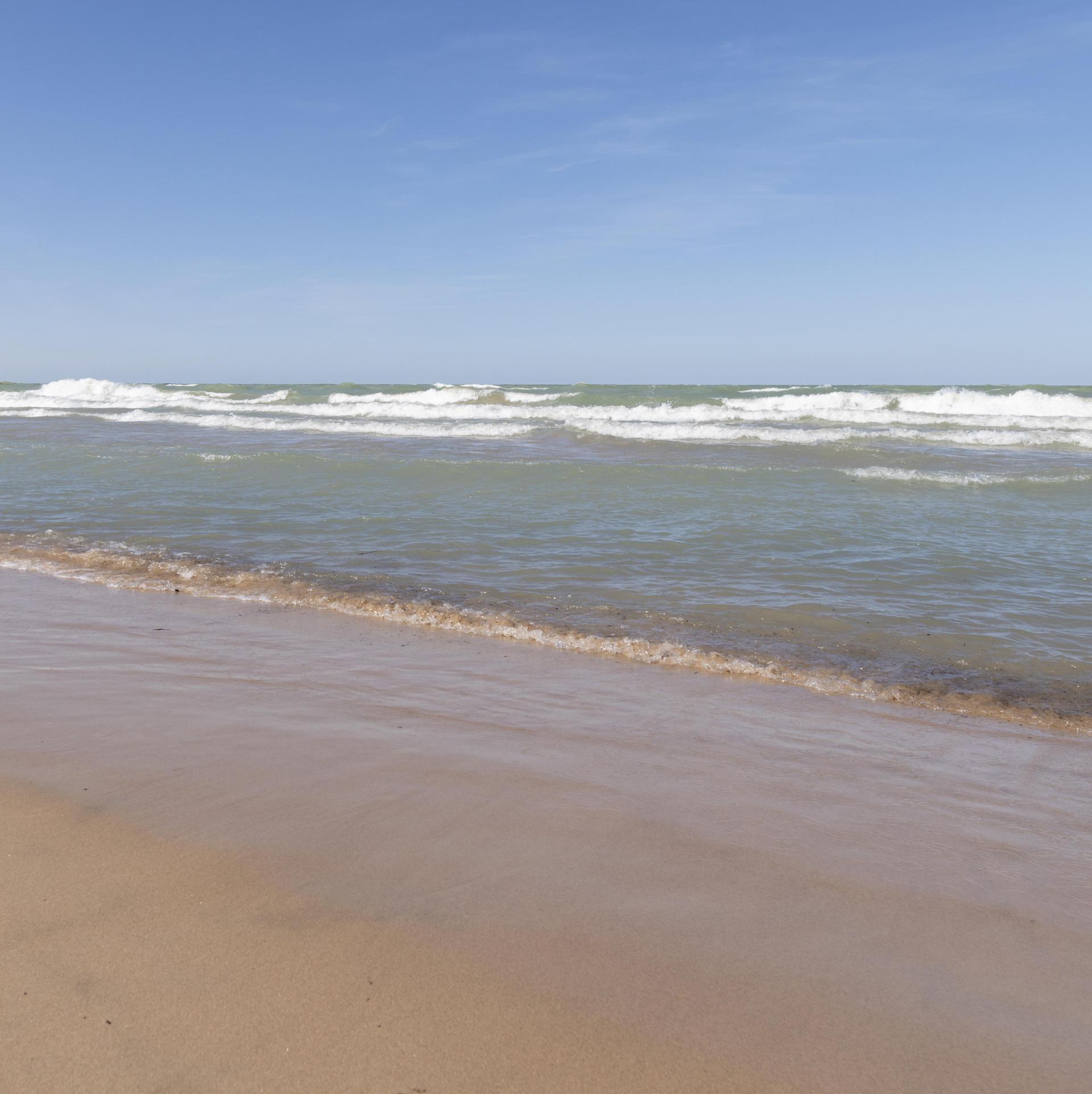 A Lake Michigan beach.