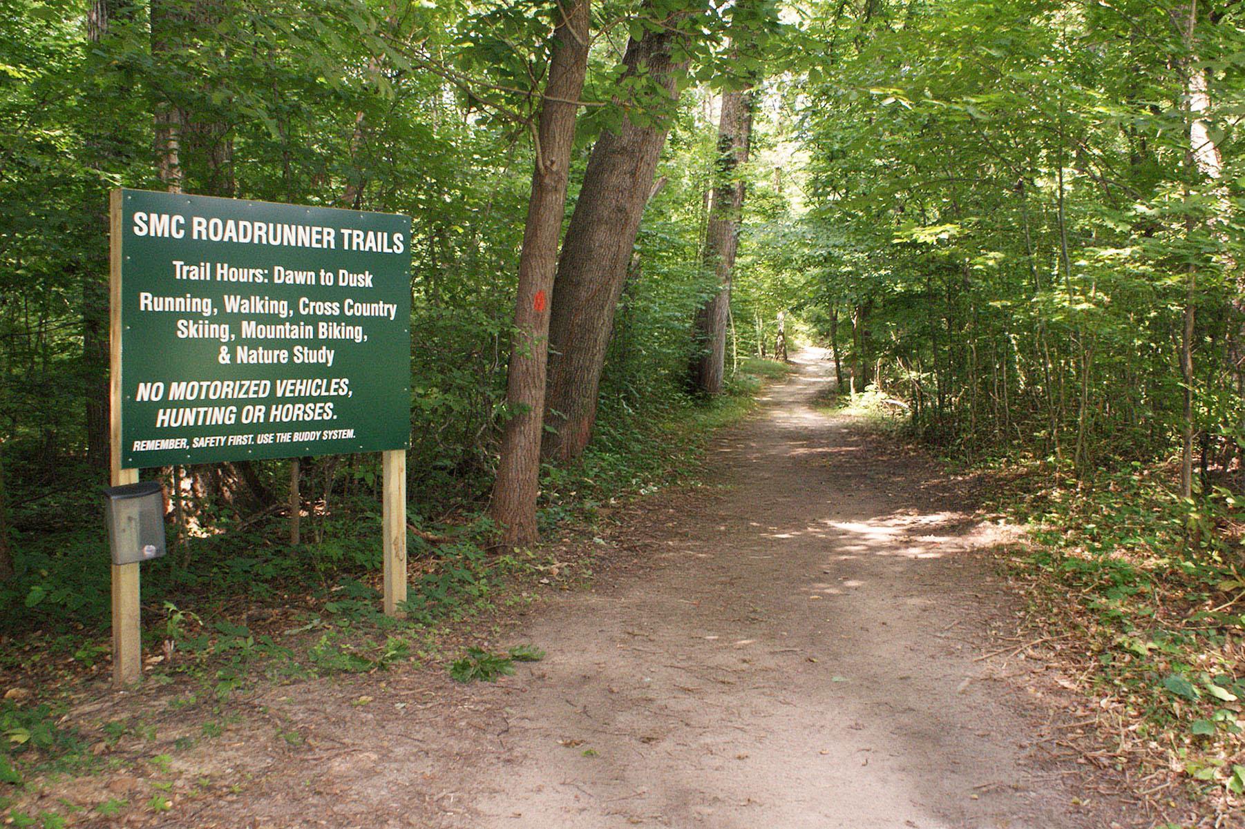 Trailhead sign for the Roadrunner Trails.