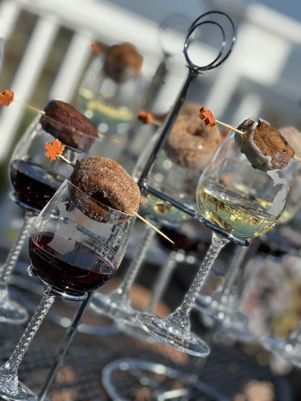 Wine with donuts