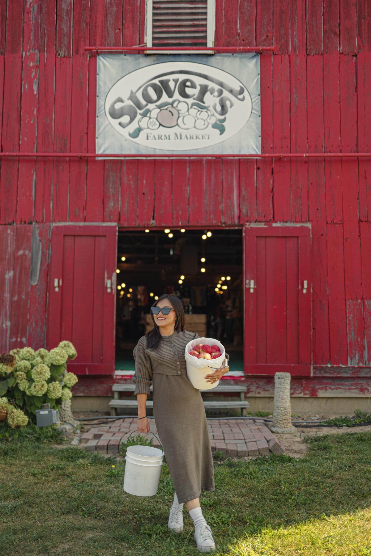Rachel Kawate at Apple Picking at Stovers