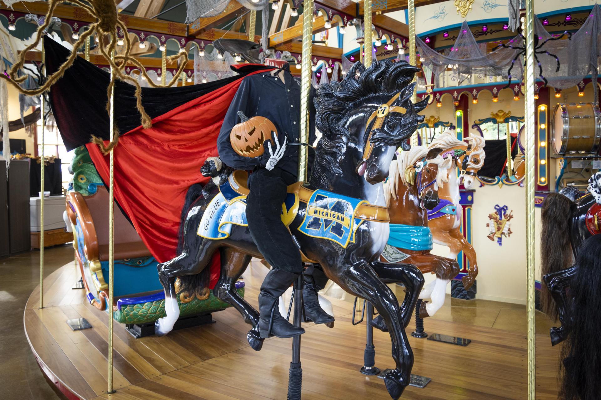 Halloween decor on Carousel 