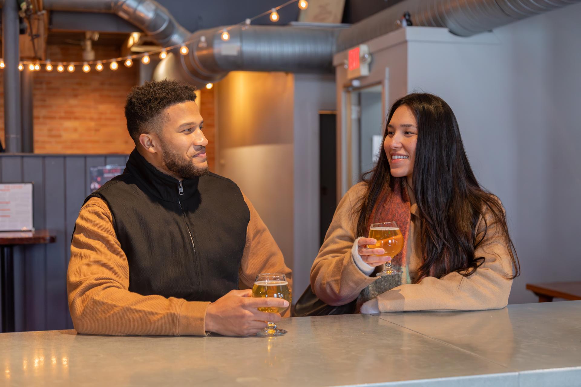 Couple at brewery