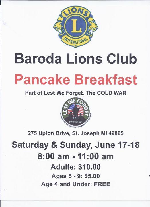 pancake breakfast Cold war lest we forget 2023