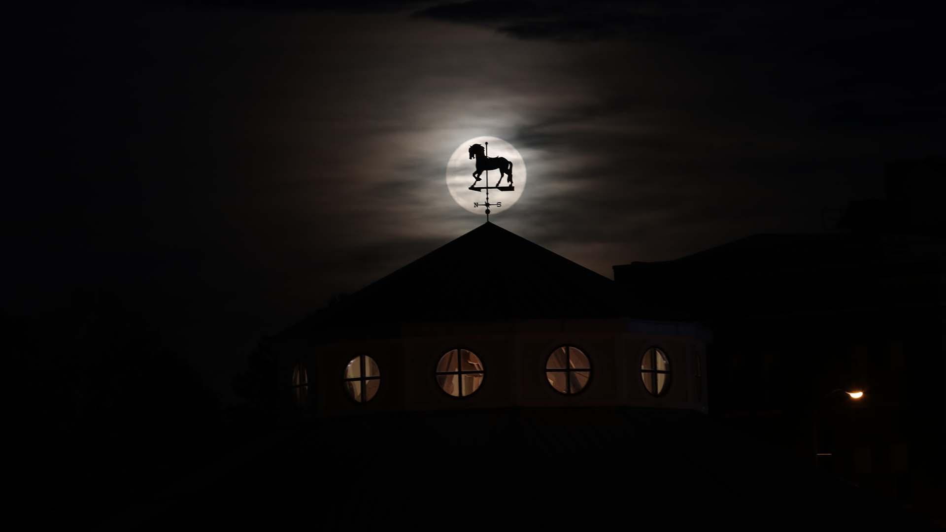 Full Moon over the Silver Beach Carousel photo Joshua Nowicki