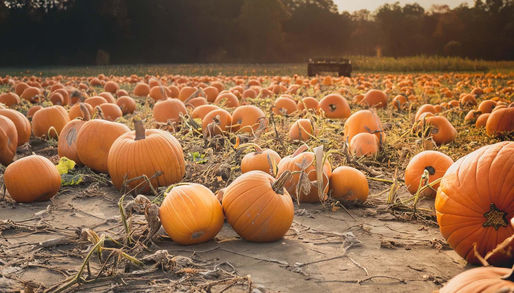 A pumpkin patch during the fall