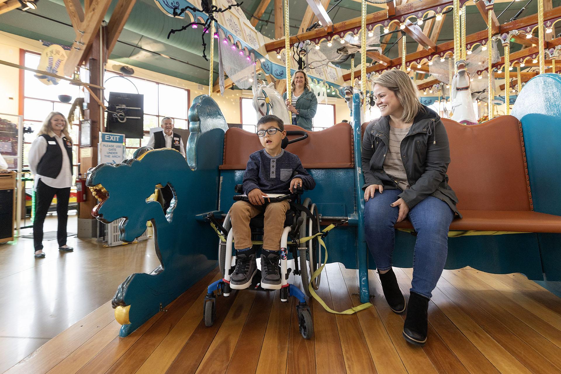 Wheelchair access at the Silver Beach Carousel.