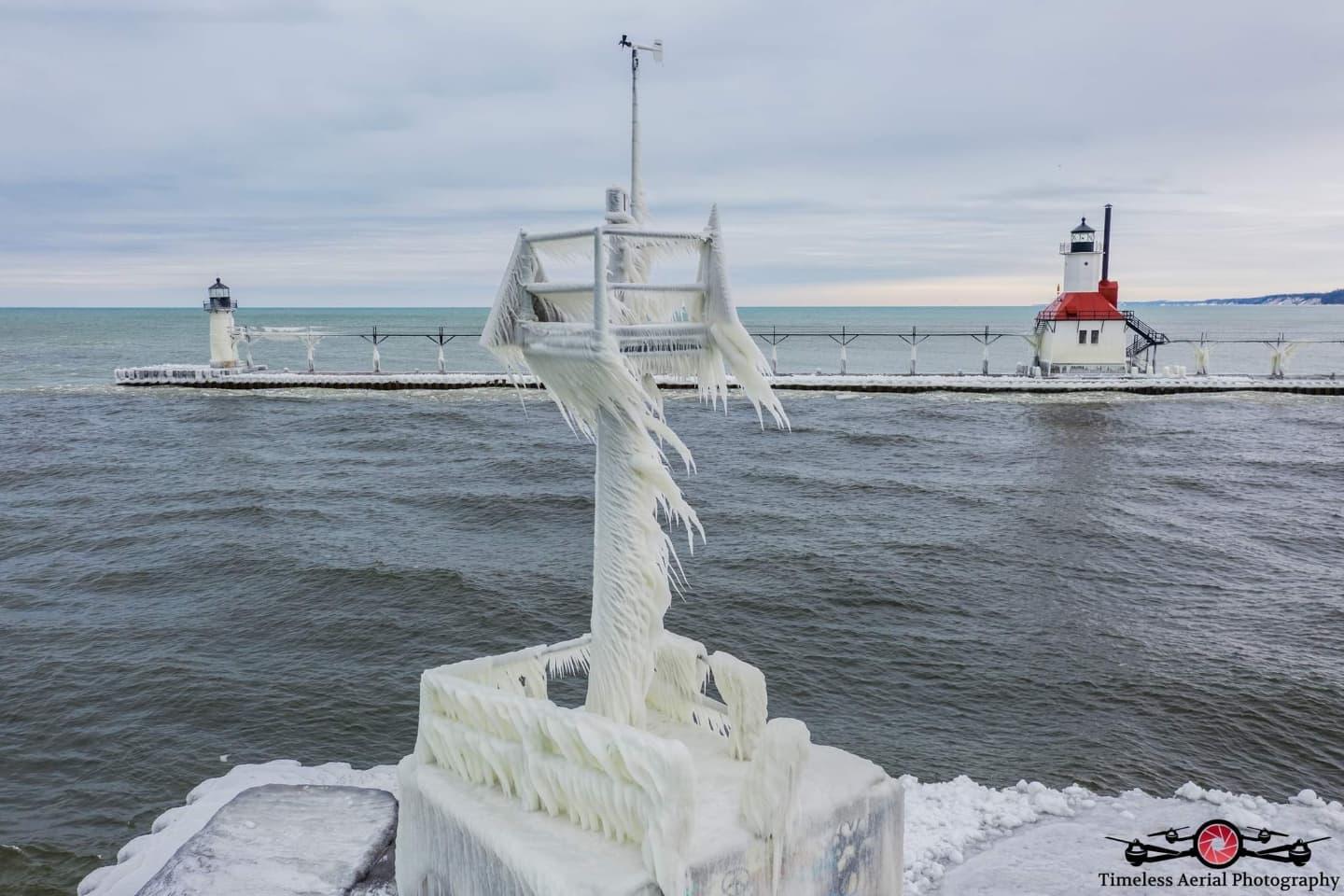 winter view of lighthouses