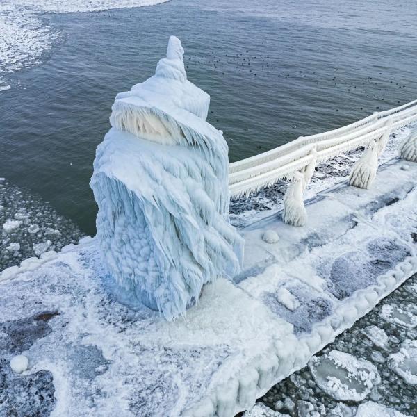 Ice Coated Lighthouse