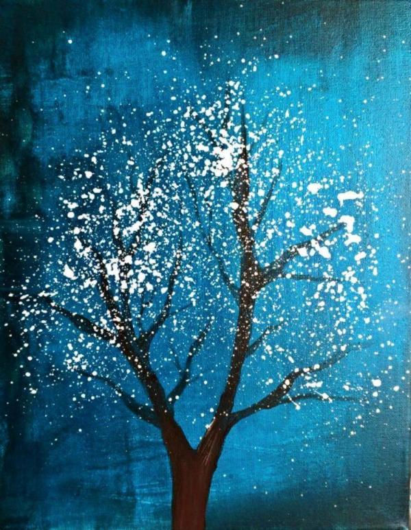 Wintery Tree Painting Class