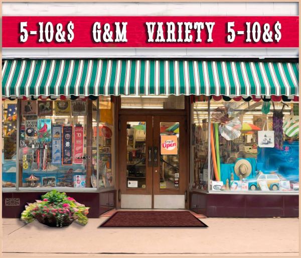 G & M Variety Store downtown g and m five and dime storefront